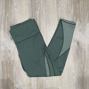 AEO aerie Chill. Play. Move. Green Mesh Workout Leggings
